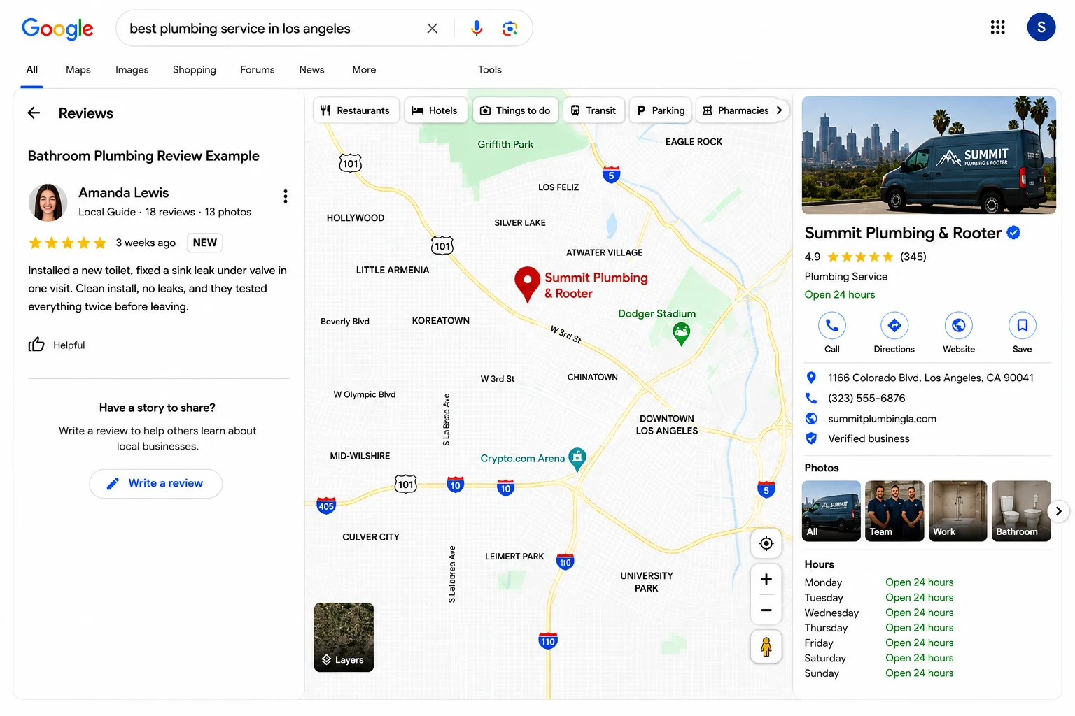 plumber review examples