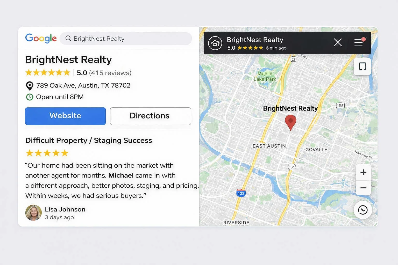 Real Estate Agents Google Reviews Examples