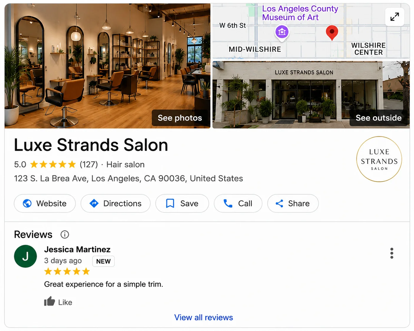 hair salon review examples