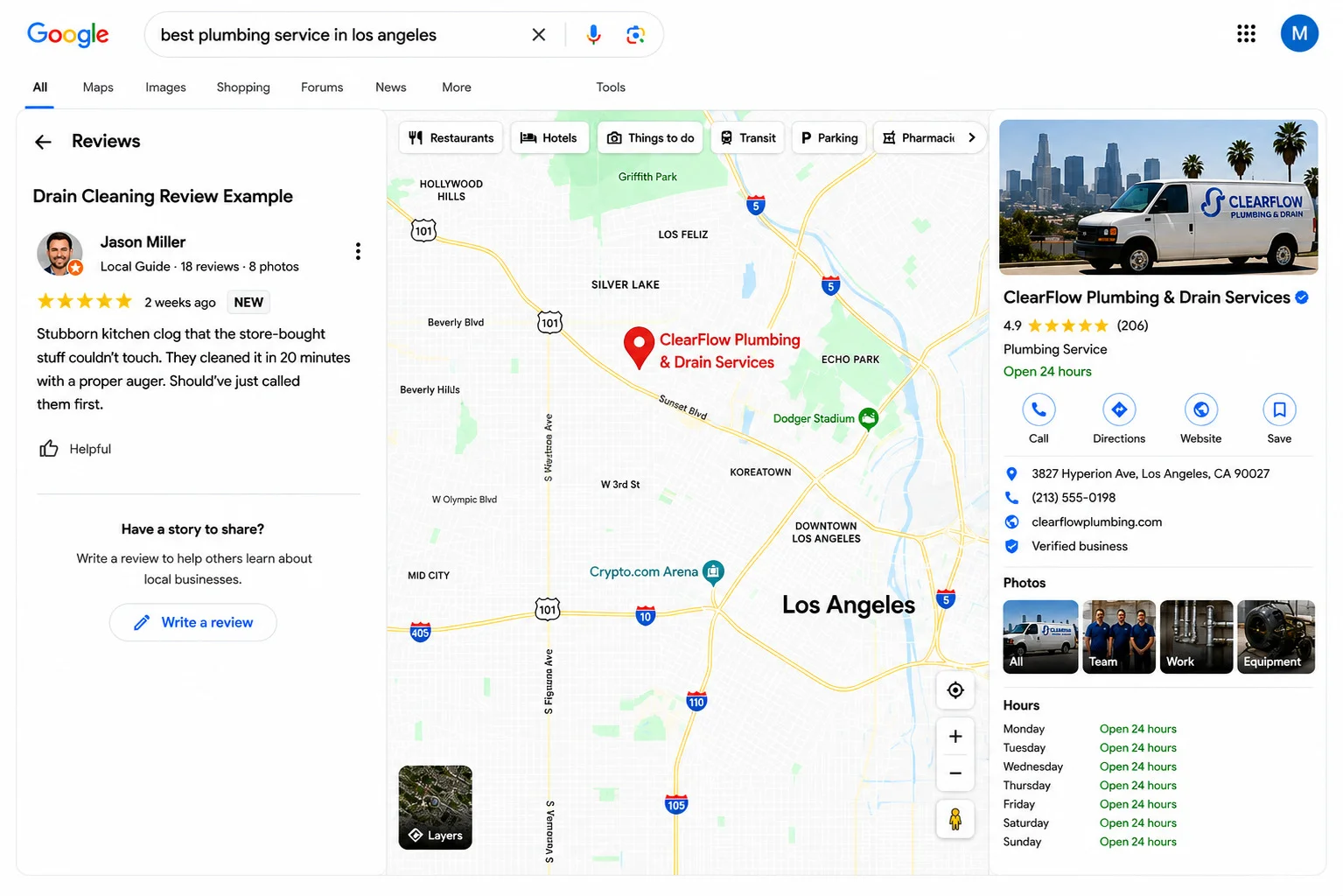 plumbering google reviews examples