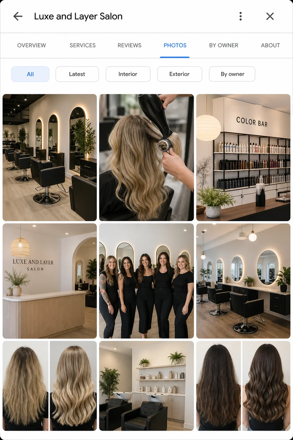 Google Business Profile photo gallery after optimization